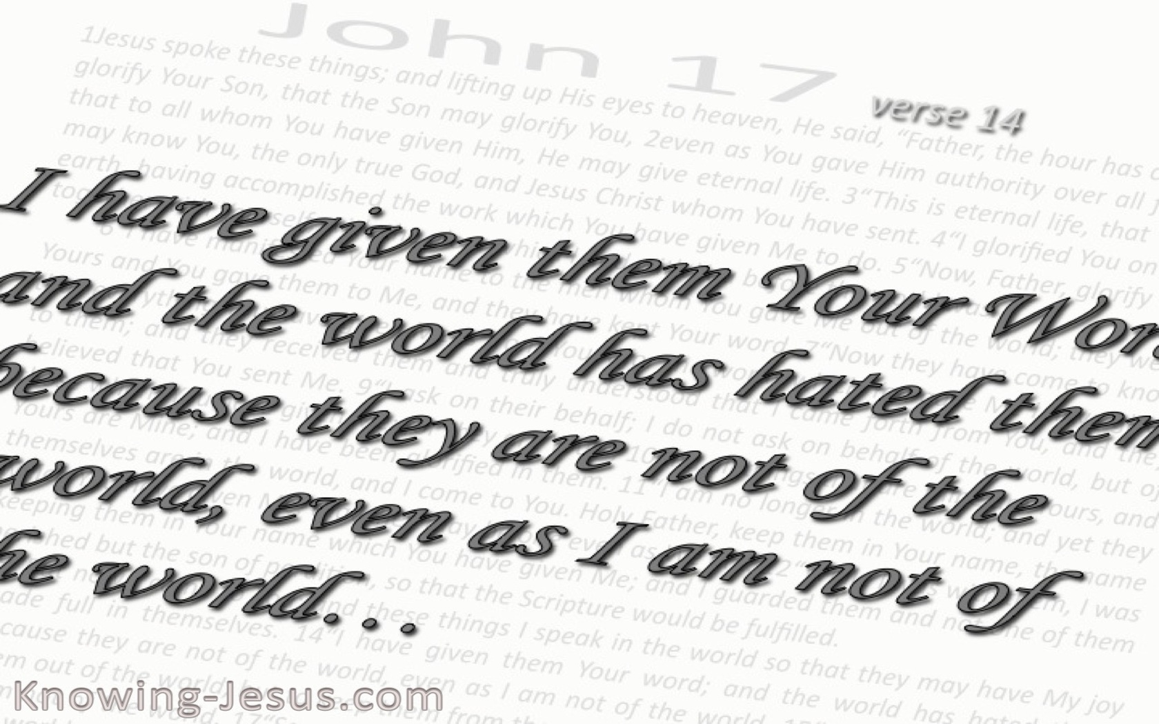 John 17:14 They Are Not Of This World (white)